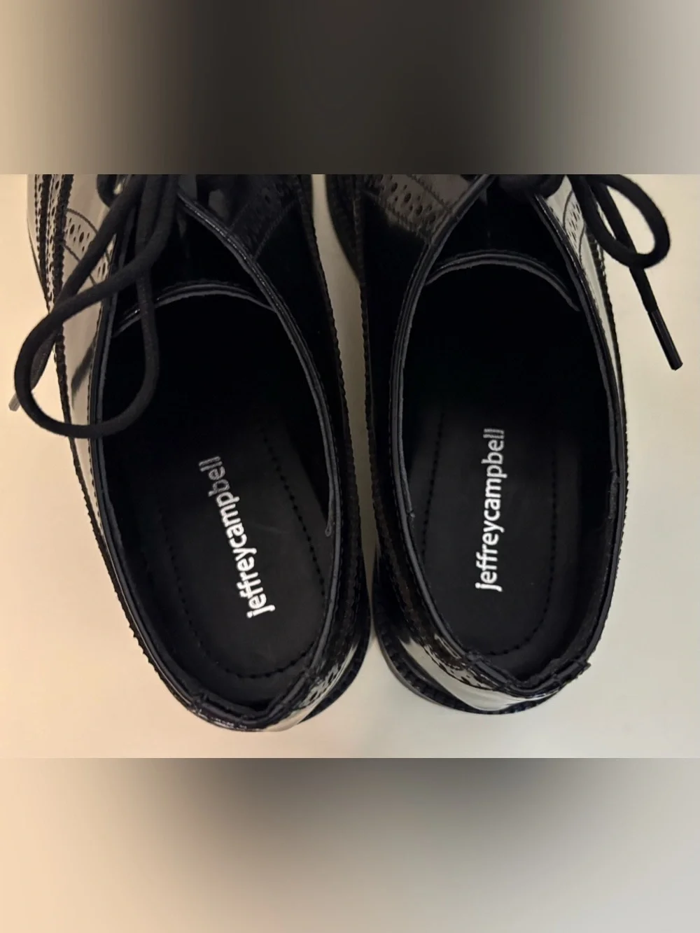 NWT Jeffrey Campbell Moyra Wingtip Black Leather Oxford Shoe 8